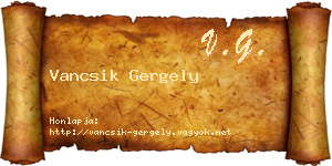 Vancsik Gergely névjegykártya